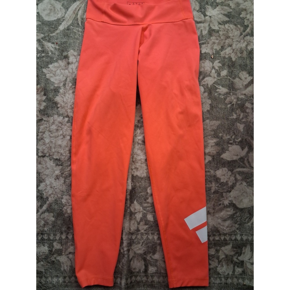adidas Womens Leggings High Waisted Coral Pink Athletic Leggings. Size Small .